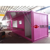Cabina modular de contenedor rosa como tienda de quiosco de cafetería emergente