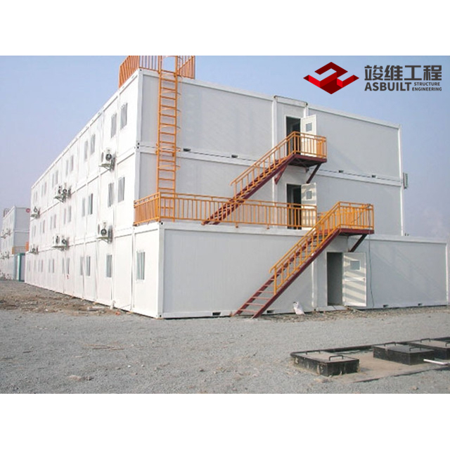 Edificio de contenedores de 3 pisos para alojamiento en campo de trabajo, Edificio prefabricado de acero G + 2 para oficina en el sitio