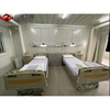 Hospital temporal en contenedores estilo refugio, edificio hospitalario modular, cabina médica