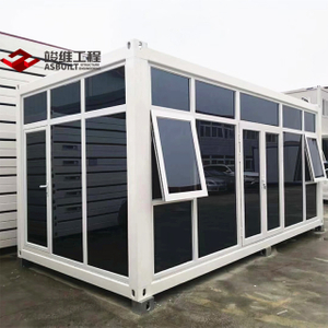 Casa contenedor modular con muro cortina de vidrio completo para vivir
