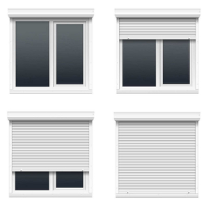 Ventana corrediza de aluminio con persianas en el interior, ventana de persiana enrollable de aluminio, persianas de seguridad de aluminio enrollables