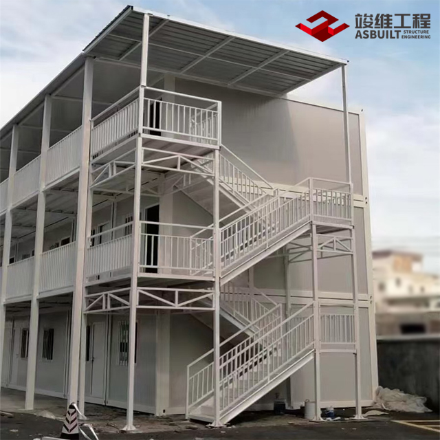 Edificio de contenedores de 3 pisos para alojamiento en campo de trabajo, Edificio prefabricado de acero G + 2 para oficina en el sitio