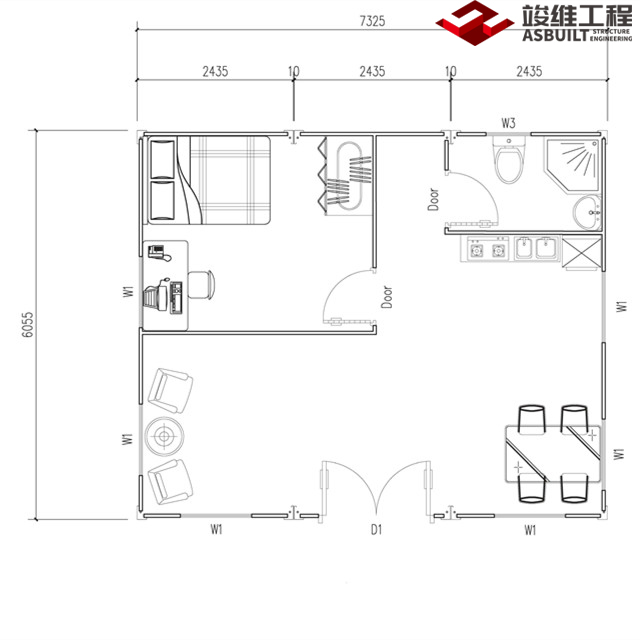 Casa pequeña estilo Hawaii, casa contenedor modular, casa contenedor prefabricada