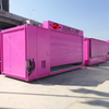 Cabina modular de contenedor rosa como tienda de quiosco de cafetería emergente