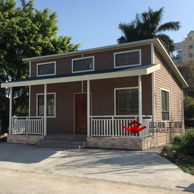 Bungalow prefabricado, casa prefabricada de 2 dormitorios, casa pequeña de acero